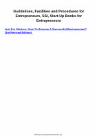 Page 1: Guildelines, Facilities and Procedures for Entrepreneurs ... · PDF fileGuildelines, Facilities and Procedures for Entrepreneurs, ... small business investment ... Facilities and Procedures